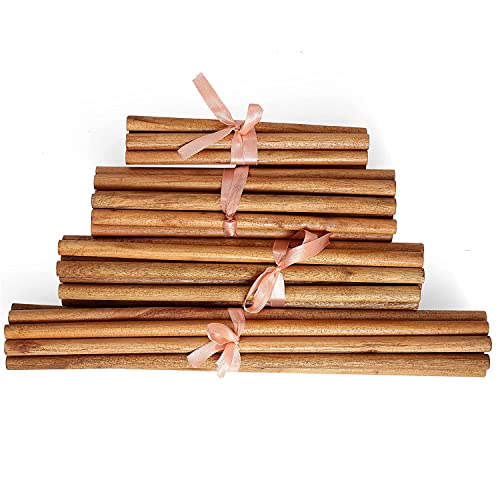 Image of BLOOMAX 14 mm (±0.50 mm Tolerance) x 18‑Inch Hardwood Wooden Dowels | Pack of 10 | Polished Solid Rods for Macrame, Wall Hanging, Art & Craft, DIY Projects | Made in India