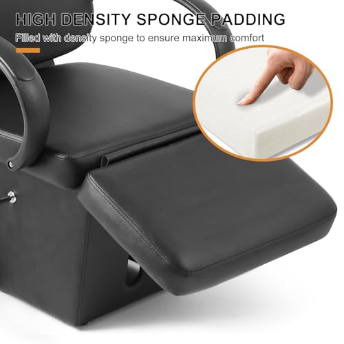 Artist hand Shampoo Bowl, 47" Ceramic Bowl Chair Adjustable Backwash Shampoo Station Footrest Salon Equipment
