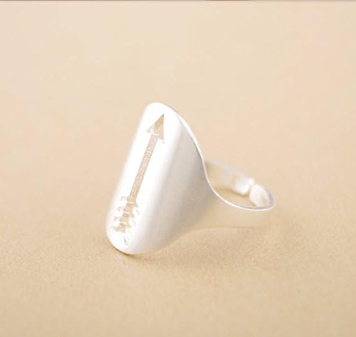 Narrow Arrow Cutout Ring in Silver - Graduation Ring, Graduate Gift, Inspirational Ring, Journey, Nautical Ring, Travel Ring (Silver)