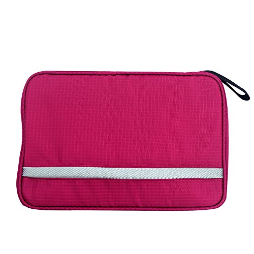 Relavel Cosmetic Pouch Toiletry Bags Travel Business Handbag Waterproof Compact Hanging Personal Care Hygiene Purse (Hot Pink) #TOP5