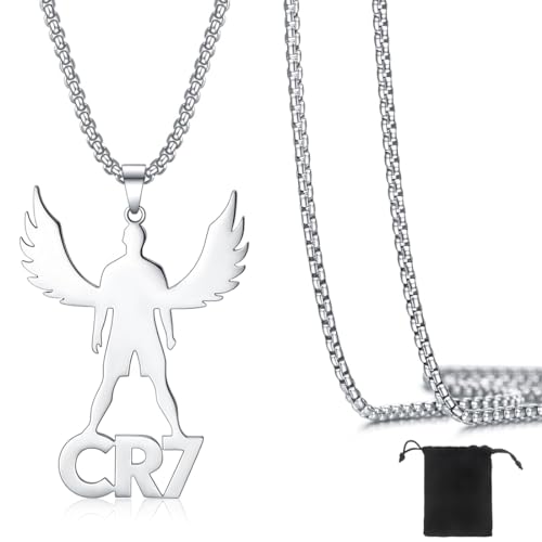 VJUYSW CR7 Collar Set Con Bolsa de Terciopelo, Acero Inoxidable Para Hombres y Mujeres, Joya de...
