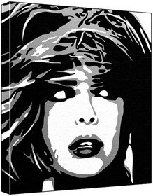 Diana Vickers (100% Original Painting. Not A Print ) Acrylic Paint On Deep Framed Canvas (60 x 50 x 1.8 cm) 3-Colour Black/Grey/White-image-41
