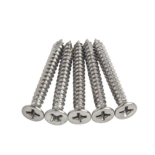 Hinge Outlet Satin Nickel Wood Screws For Hinges 9 X 1.5 Inch - 24 Pack #TOP2