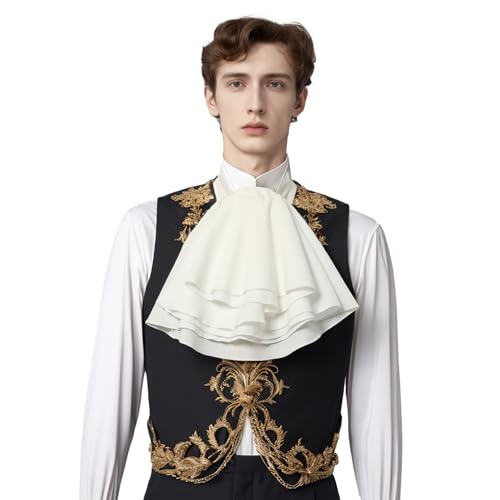 Image of COSDREAMER Mens Renaissance Scarf Jabot Cravat Costume Collar