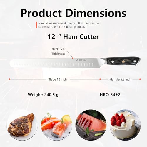 Carving Knife 12 Inch, Constructed from Superior Stainless Steel with Ergonomic Handles for Meat Cutting, BBQ, Turkey - Image 3