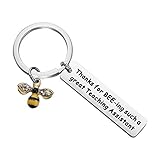 Teaching Assistant Appreciation Gift Thank You Gift for BEEing such a Great Teaching Assistant Keychain End of Year School Gift for Teacher Jewelry (silver)