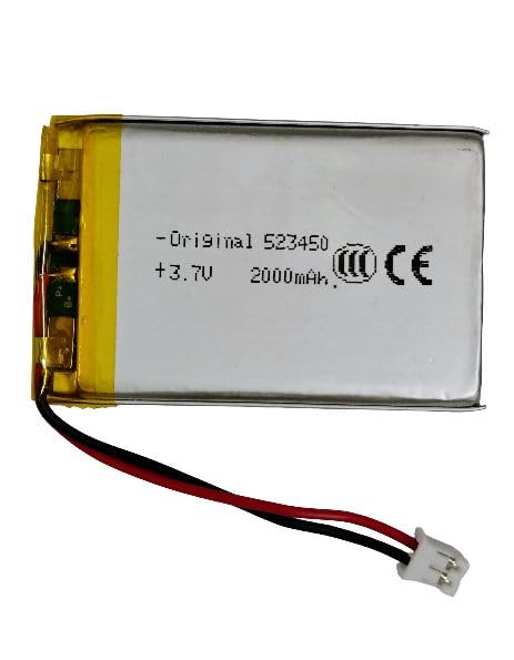 kp original battery 3.7v 2000mah 2 wire with connector lipo rechargeable battery model kp-523450 | lithium polymer battery for bluetooth speaker