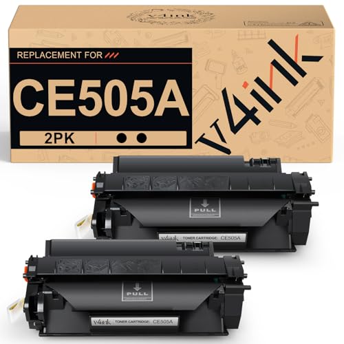 v4ink 2PK CE505A Toner Cartridge Compatible Replacement for HP 05A Toner Cartridge Black Ink for HP P2035 P2035n P2055dn P2055 P2055d, Pro 400 m401n m401dne m401dw MFP M425dn M425dw Printer