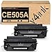 V4INK 2 Pack Compatible Replacement for HP 05A CE505A Toner Cartridge - Black for use in HP LaserJet P2035, P2035n, P2055dn, HP Laserjet Pro 400 M401 M425 series printers