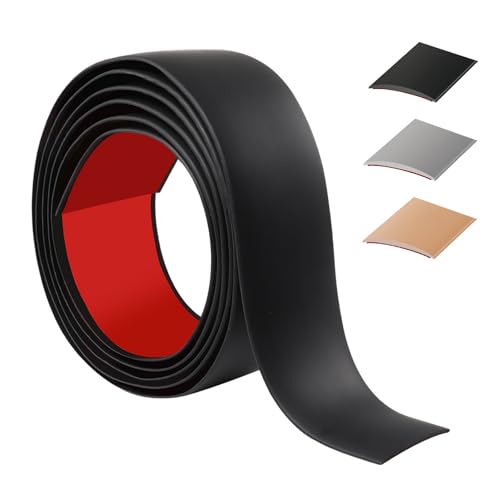 100cm übergangsprofil selbstklebend，Flexibel übergangsleiste selbstklebend PVC für Küche/Wohnzimmer/Bad,Türschwellen leiste zum Verbinden von Bodenfugen/Fliesen/Laminat/Teppich（4cm，Schwarz）
