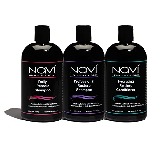 Navi Hair Growth Shampoo And Conditioner System, Dht Blocker For Thinning Hair And Hair Loss, Paraben Free And Sulfate Free, Safe For Color Treated Hair, Hair Regrowth For Men And Women, 3 X 16 Oz #TOP8