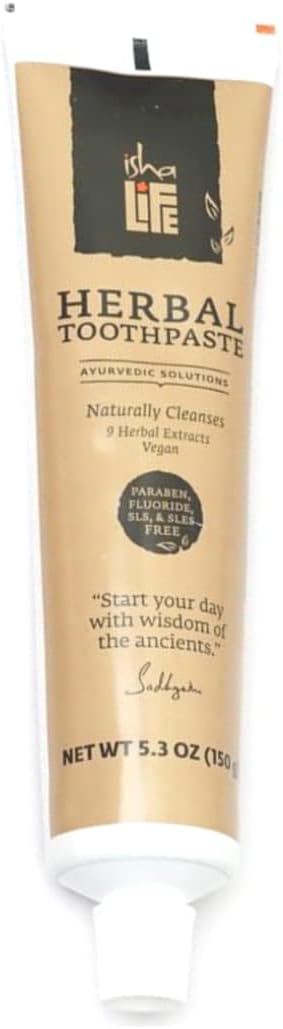 Life Ayurvedic Natural Toothpaste, with No Parabens, Fluoride, SLS, & SLES - Vegan & Ayurvedic Tooth Paste with The Power of 9 Herbal Extracts (5.3 oz)