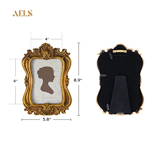 Aels 4X6 Inch Vintage Picture Frame, Elegant Antique Photo Frames With Glass Front, Photo Display, Tabletop & Wall Hanging, Gift Ideas #TOP1
