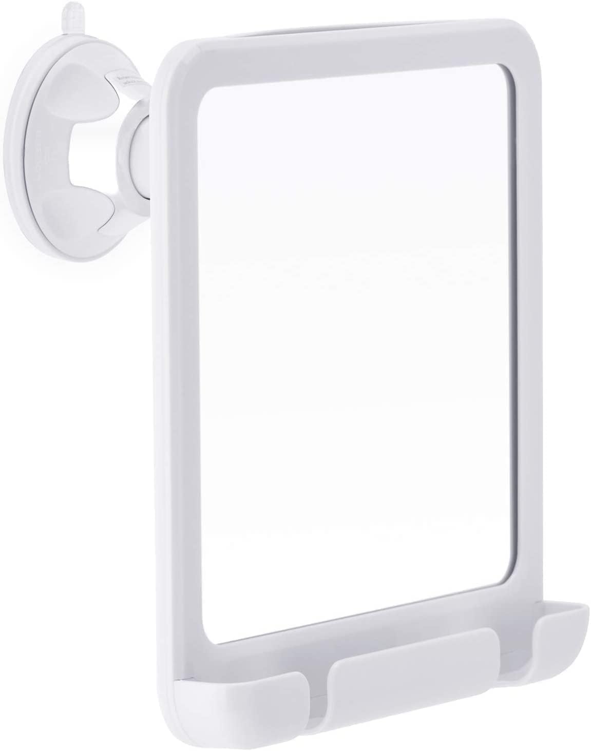 2019 Shatterproof Fogless Shower Mirror with Razor Holder and Hot Water Basin