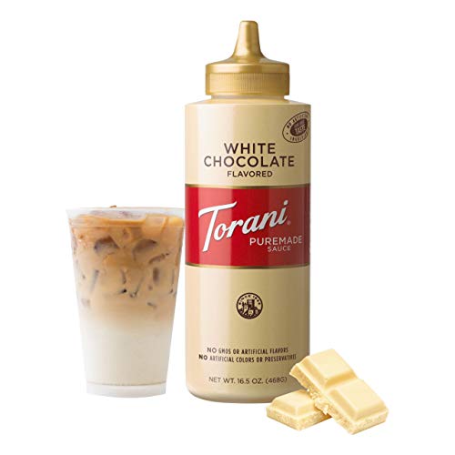 Torani Puremade Sauce, White Chocolate Flavor, Squzzee Bottle, Non-GMO and Gluten Free, 16 oz 16.5 oz.