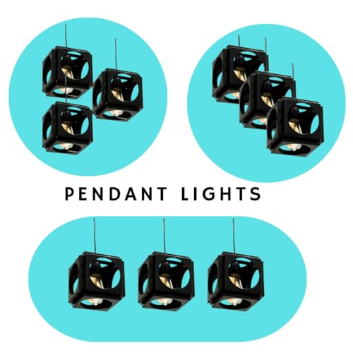 Image of Ceiling Hanging Light Hexa Round Shape Black Pendant for Dining Table, Living Room, Bedroom, Restaurants, Offices, Cafes, Hotels. E27 Bulb Type. (Bulb Not Included) (Hexa Round)