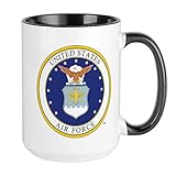 CafePress Air Force USAF Emblem Mugs Coffee Mug, Large Ceramic White Tea Cup, 15 oz.