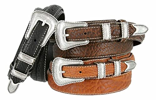 Western Genuine Leather Ranger Belt 1-3/8"(35mm) Taper to 3/4"(19mm) Wide-Multiple Choices4