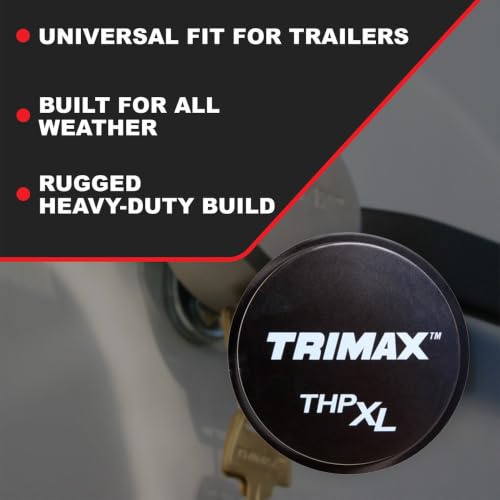 Image of Trimax, (THPXLALBK), Black, Solid Aluminum Hockey Puck Internal Shackle Lock, Universal Fit