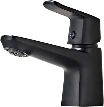 Mono Bathroom Basin Mixer Tap, Bathroom Sink Taps, Solid Brass, Matte Black