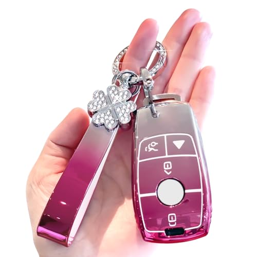 PIFOOG Key Fob Cover for Mercedes Benz Pink Gradient TPU