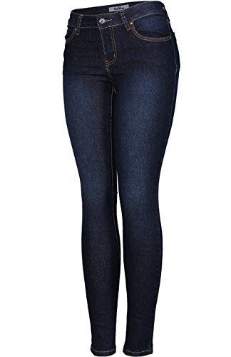 2LUV Women's Stretchy 5 Pocket Dark Denim Skinny Jeans Back to School Junior Clothing Apparel Medium Blue 133