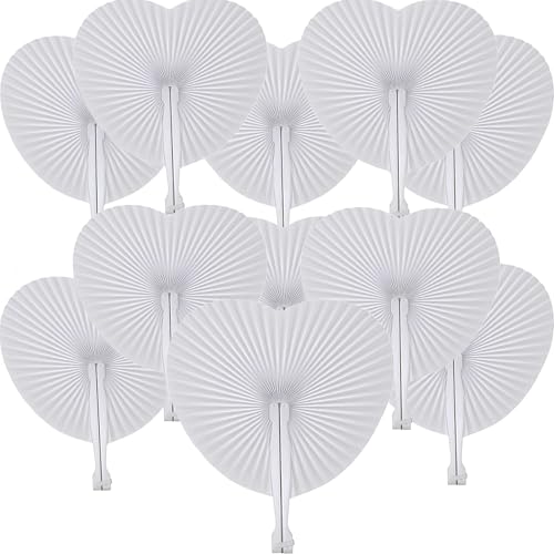 Bestage 60 Pcs White Heart Folding Paper Hand...