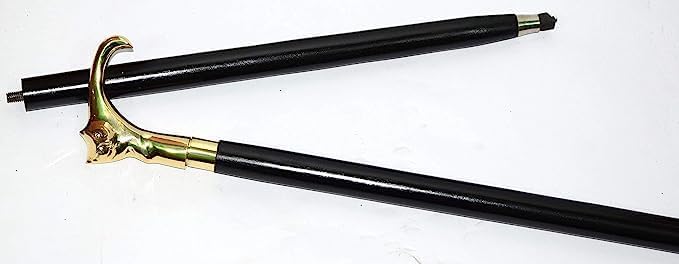 Miniatura 4 de Mango de cabeza de gato antiguo de latón macizo vintage de 37 pulgadas para bastones de paseo, regalo  Elegante mango de cabeza de gato para bastón