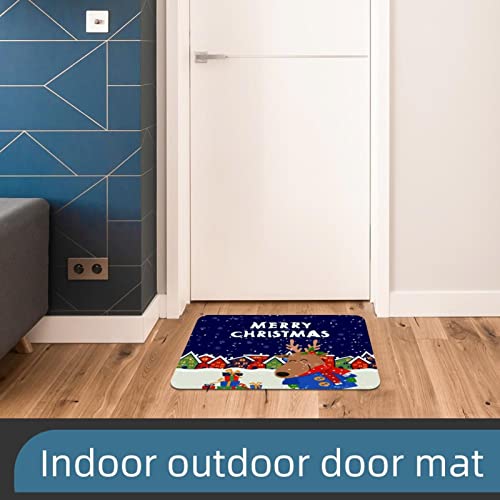 Vbfofbv Outdoor Rug, Washable Rug, Porch Rug Machine Washable, Indoor Outdoor Area Rug, Floor Mat For Farmhouse, Layered Door Mats, Living Room, Cartoon Christmas Happy Moose #TOP4