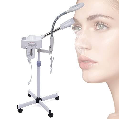 2 in 1 Facial Steamer, Professional Ozone Facial Steamer 5X LED Magnifying Lamp Mist Face Steamer for Beauty Salon, Spa, Esthetician Steamer 750w 2 in 1 Facial Steamer, Professional Ozone Facial Steamer 5X LED Magnifying Lamp Mist Face Steamer for Beauty Salon, Spa, Esthetician Steamer 750w