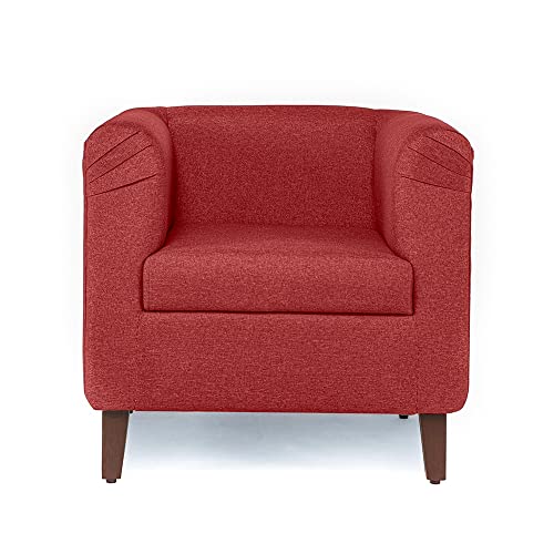 Image of Wakefit Sofa Set | 3 Year Warranty | Sofa 5 Seater, 5 Seater Sofa for Living Room, Wooden Sofa Set, Sofa Set 3+1+1 Seater - Miami(Omega : Red)