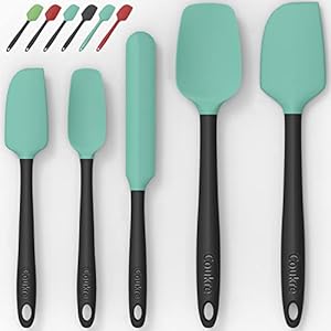 Silicone Spatula Set of 5,High Temperature Resistant, Food Grade Silicone, Dishwasher Safe, for Baking, Cooking (Aqua Green)