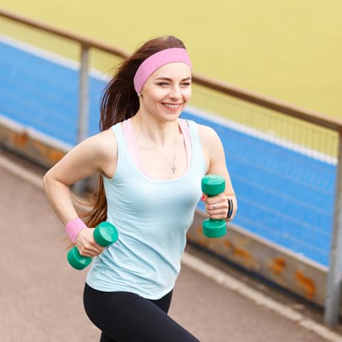 Image of Civaner 12 Pcs 80 90s Neon Sweatbands Soccer Baseball Headbands Wristband Set for Men Women Party Cotton Headbands Terry Cloth Athletic Sweat Bands for Tennis Football Gym Outdoor