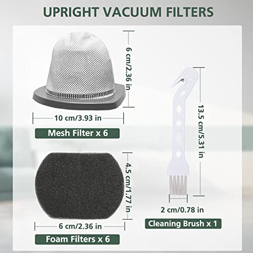 6 PACK 2033 Replacement Filter Compatible with Bissell Featherweight Stick Lightweight Bagless Vacuum Cleaner 20331, 20333, 20334, 20336, 20339, 2033M,6 Mesh Filter 6 Foam Filters, Replace No.1611508