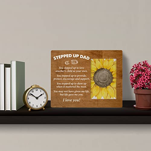 HOIJAUMAI Stepped Up Dad Wooden Picture Frame #TOP18
