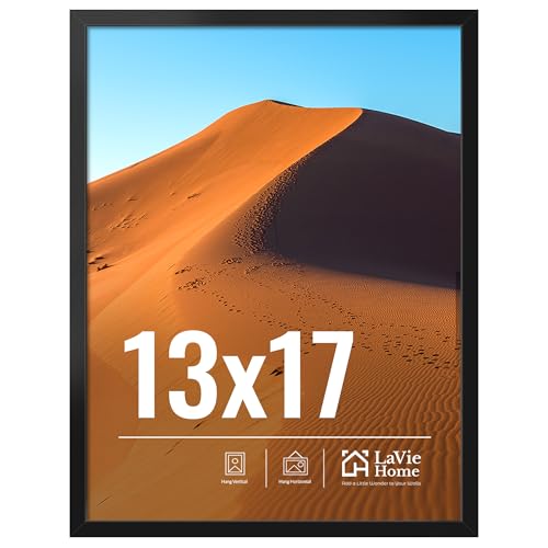 LaVie Home 13x17 Picture Frame for Wall Display, 13x17 Black Picture Frame with HD Plexiglas, 13 x 17 Poster Frame 1 Pack, Display Frame for Vertical or Horizontal, Classic Collection
