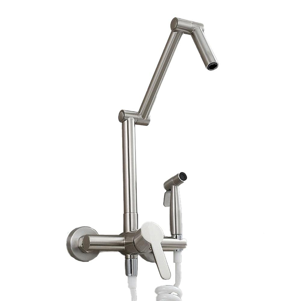 Grifo de cocina plegable para fregadero de pared ideal para optimizar espacios reducidos