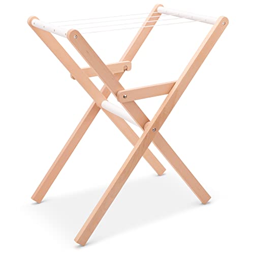 New Classic Toys 18350 - Stendino In Legno, Con Mollette - 5