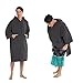 Produktbild SINJYUN Surf Poncho Erwachsene Frottee,Handtuch Poncho Erwachsene Männer,Badeponcho Herren Frottee für Surfen Schwimmen (Grau)