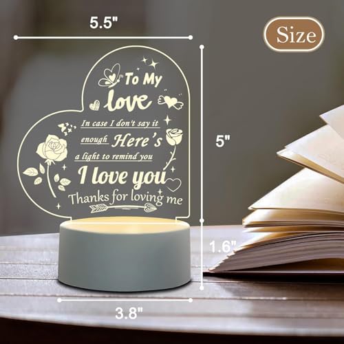Image of Gifzy BamLue Love Gift for Her Anniversary-Romantic Night Light Gifts for Wife /Girlfriend on Valentine's Day, Birthday, Thanksgiving, Christmas
