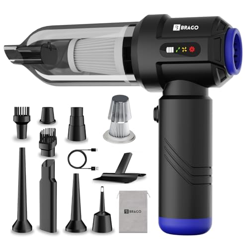 Brago TurboVac Cordless Vacuum Cleaner for Car & Home, 18500Pa Powerful Suction, 4-in-1 Portable Vacuum & Air Blower, 9600mAh Battery (40 Mins Runtime), 3-Speed BLDC Motor view 1