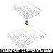 mDesign Plastic Adjustable/Expandable Divided Drawer Storage Organizer with 4 Compartments for Kitchen Pantry, Cupboard, Cabinet, Hold Silverware, Utensils, Cutlery - Ligne Collection - Clear