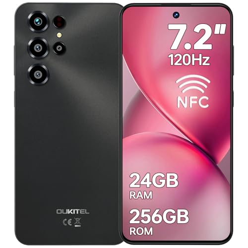 OUKITEL C68 SIM�t���[ �X�}�[�g�t�H�� �{�� 24GB+256GB/2TB�g���\ 7.2�C���` 120Hz ���� 6000mAh��e�ʃo�b�e���[ 64MP�J���� 4G �f���A�� SIM�X�}�z ��/�w��F�� NFC Android 15 �X