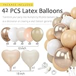 Champagne-Gold Beige Birthday Decorations for Women Girls,Cream Neutral Balloons Décor,Happy Banner,Boho Peach Paper Lanterns Tissue Pom Poms Fan,Anniversary Princess Backdrop Party Supplies - Image 4