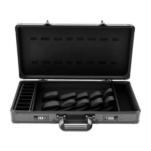 Barber Accessories Case, Professional Barber Supplies Case for Clippers and Supplies, Hair Scissors & Trimmer Organizer with Handle, Secure Code Lock, Portable Barber Suitcase (Black)