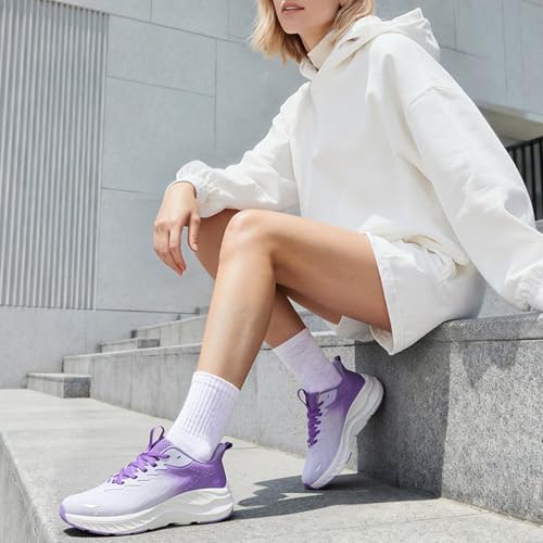 Image of Women's Slip On Walking Shoes Wide Cushion Running Tennis Shoes with Arch Support Insole, Non Slip Sole for Nursing Workout Gym Athletic Fashion Sneakers 6-12