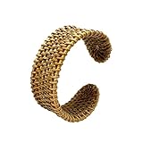 YBMYCM Boho Rattan Bracelet for Women Handmade Straw Braid Cuff Bangle Bracelet Lightweight Bohemian