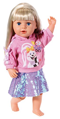 Zapf Creation 828182 BABY born Fashion 43cm, Puppenkleidung Puppenzubehör in lila rosa bestehend aus Kapuzenshirt und… – Bild 8