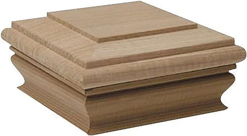 New England Woodworks Flat Top Post Cap in Premium Cedar – True Fit Design – Fits 3.5" x 5.5" Post – Classic Wood Fence & Deck Cap, 2 PC