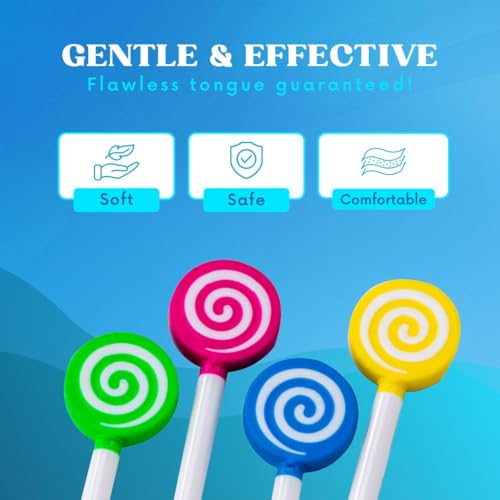 Image of Adore Kid's Tongue Cleaner with Candy Design (Multi (Pack of 4))